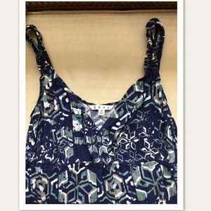 Cabi batik blue geometric tank top